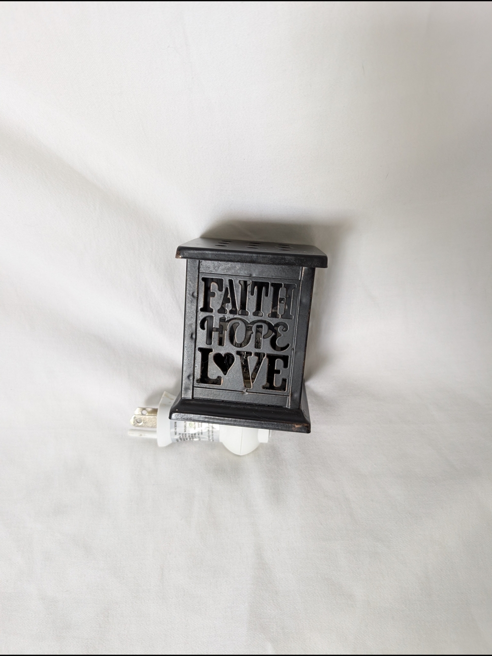 Faith Hope Love Plug-in Wax Warmer - Black